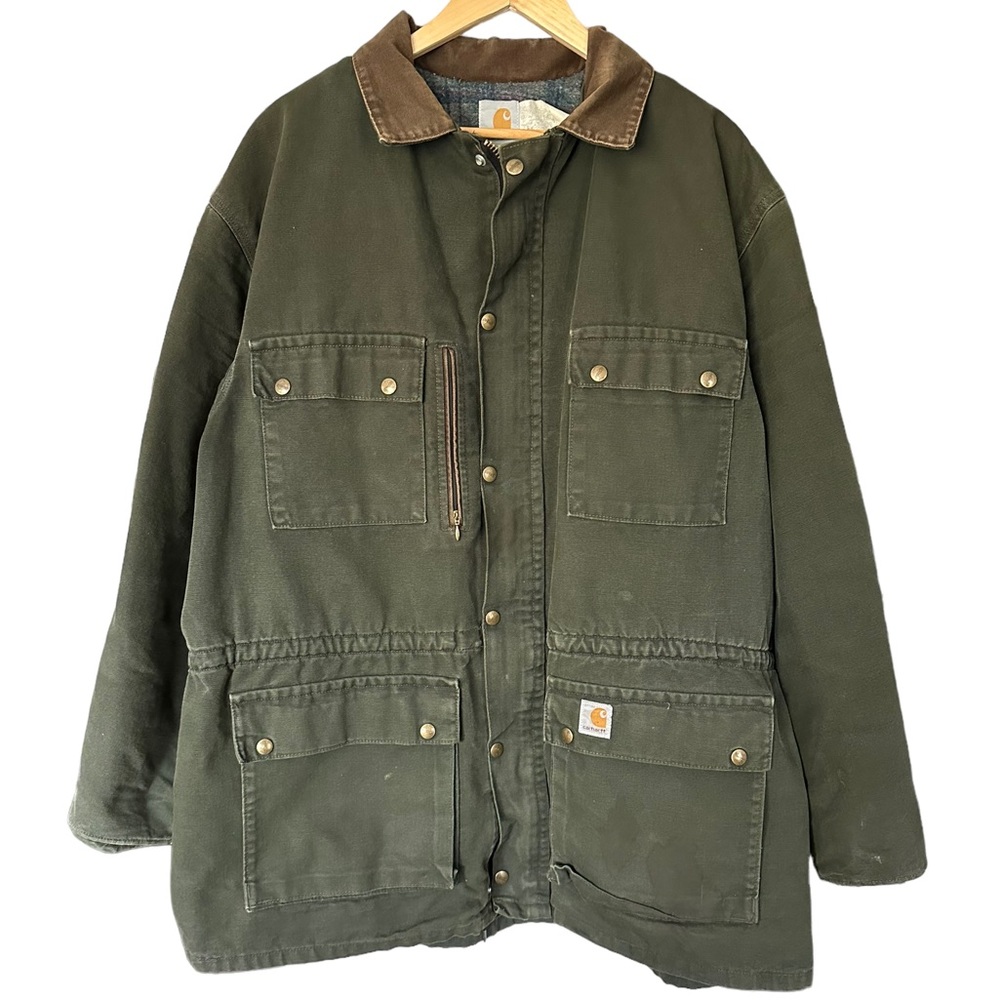 Carhartt vintage green blanket lined barn farm chore jacket men’s size XL
